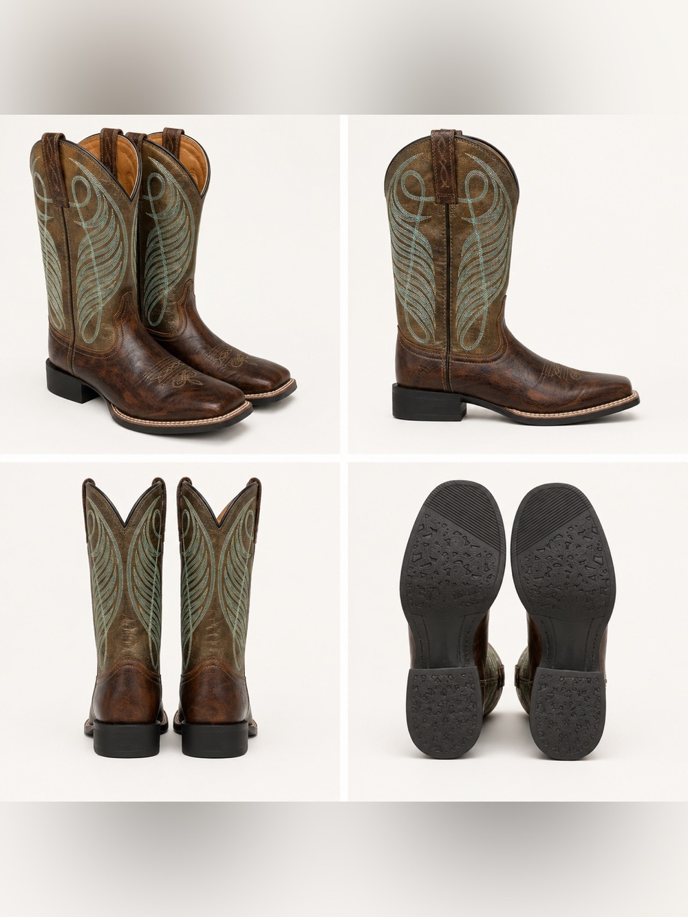 Ariat Round Up Women’s 7.5 B Brown Bronze Square Toe Western Cowboy Boots